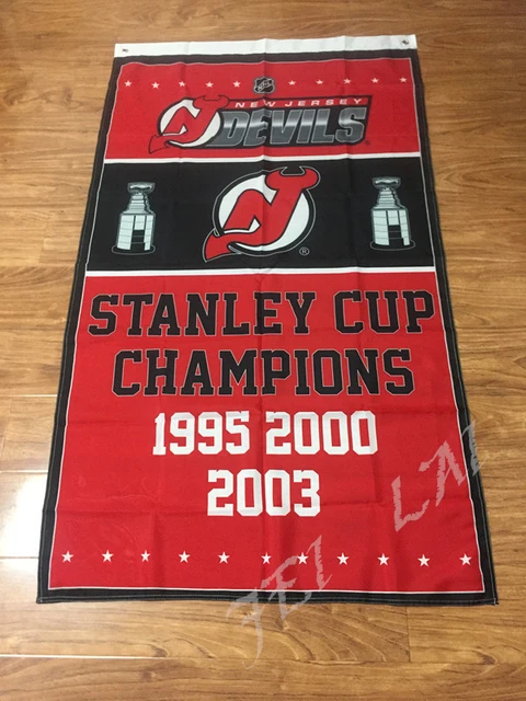 New Jersey Devils NHL Stanley Cup Champions 3 Banners/Flags Set 2’ x 3’