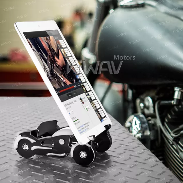 VAWiK moto 2-angle support de bureau holder CNC silver pour smartphone tablet ε