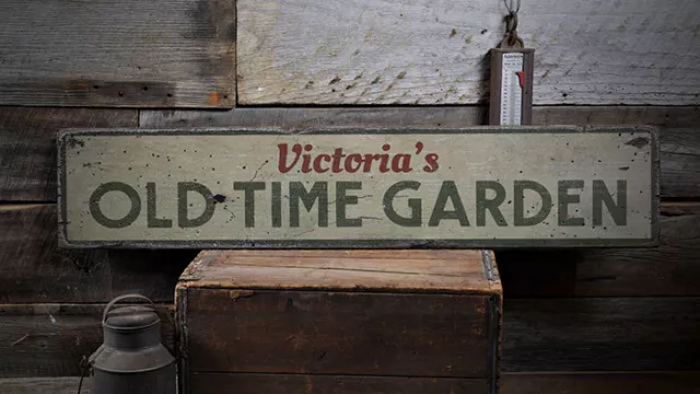 Old Time Garden Sign, Old Time Garden Decor -Distressed Wooden Sign