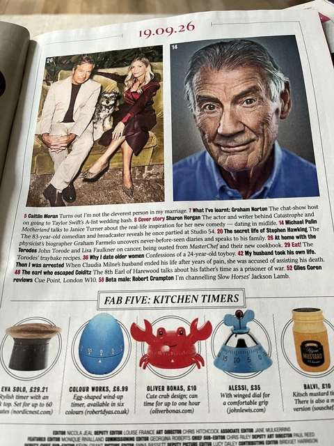 THE TIMES MAGAZINE 19 September 2026 Sharon Horgan Cover Michael 
