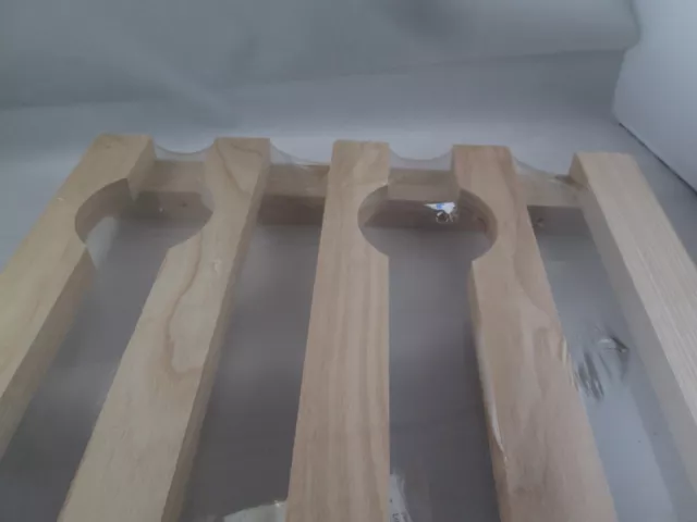 Ganchos de cadena de vidrio de vino de madera debajo del gabinete 24 ranuras 13 1/2 X 24 techo nuevo