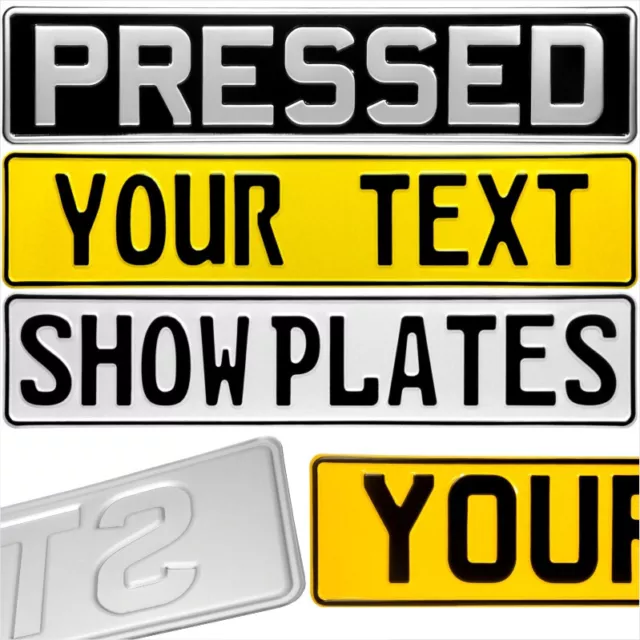 14 FONT STYLE Novelty Pressed metal number plates replica car show any