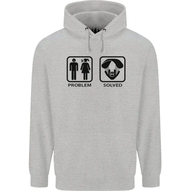 Problem Solved Skydive Freefall Paras Mens 80% Cotton Hoodie