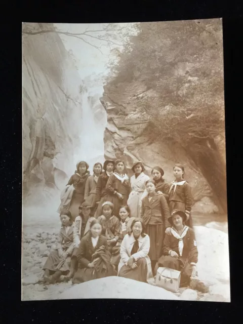 #15772 Japanisch Vintage Foto 1940s / Mann Damen People Landschaft