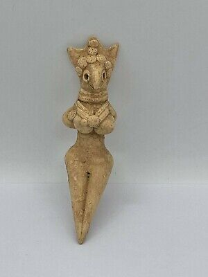 ANCIENT INDUS VALLEY HARAPPAN TERRACOTTA SEATED FERTILITY GODDESS figuration T01