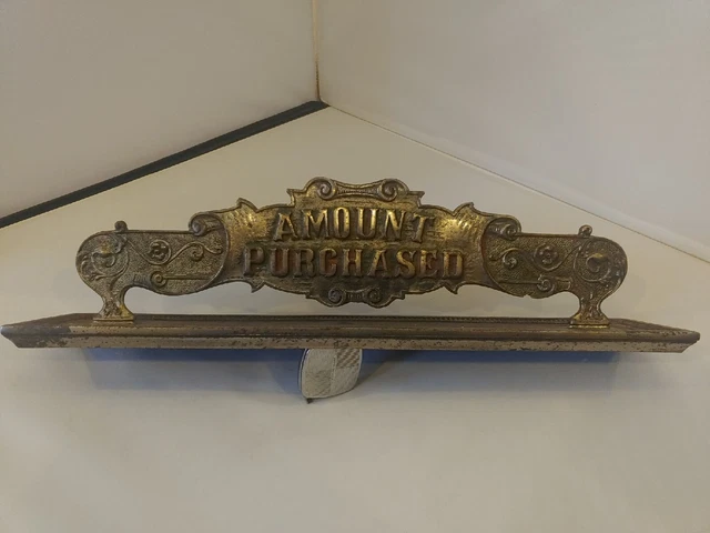 Antique Cash Register "AMOUNT-PURCHASED" Topper, Register, Double Sided!