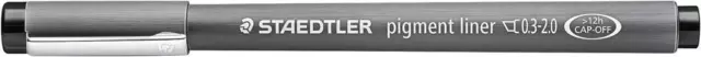Staedtler Waterfast Fadeproof Fineliner Pigment Liner, Black, 0.3-2.0mm, 10 Pack