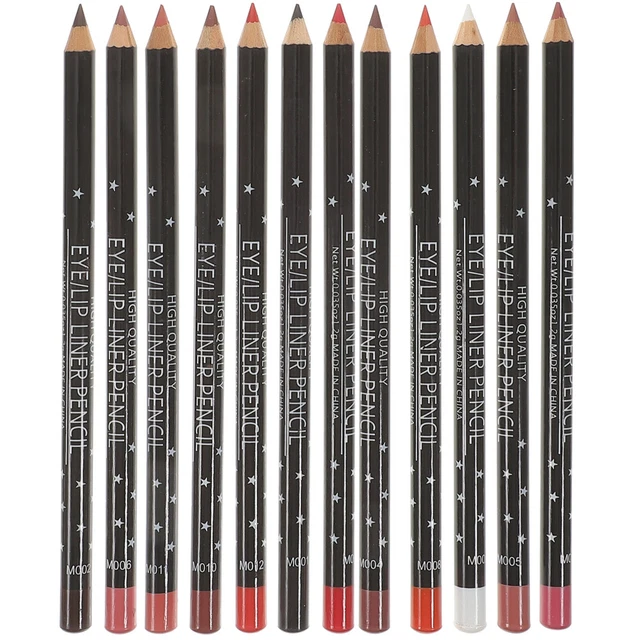 Juego de lápices delineadores de labios mate 12 colores impermeables para mujeres niñas