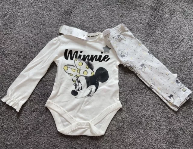 Baby Minnie Mouse body vest set BNWT 9-12 Months