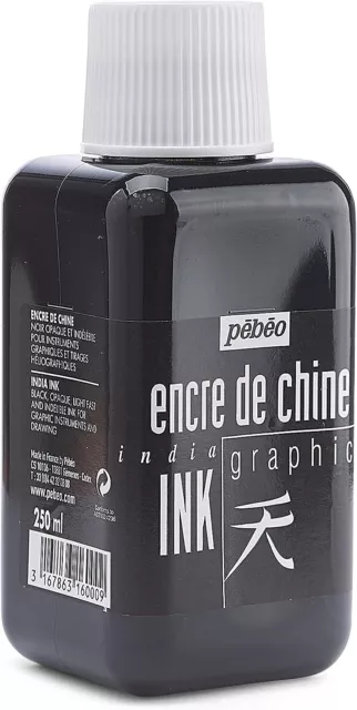 Pebeo Negro Gráfico india Tinta Encre De Chine 250ml - Arte, Dibujo, Caligrafía