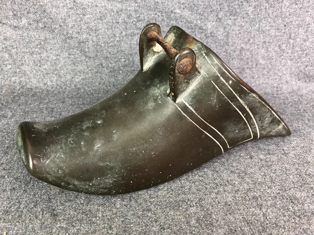 Vintage or Antique Chinese Bronze Shoe Form Horse Riding Stir-Up