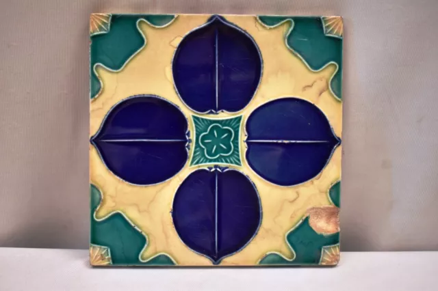 Vintage Tile Art Nouveau Japan Majolica Porcelain Danto Kaisha Collectibles "I78