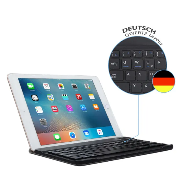 Wireless USB QWERTZ Bluetooth Tastatur für ALLE iOS Android Windows Tablet iPad