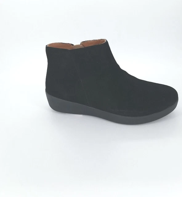 2163 Fitflop Womens Sumi Black Suede Ankle Bootie Size 7.5 US