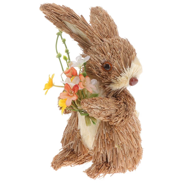Pequeños regalos de pie joyas de conejo de paja joyas de primavera decoración