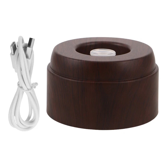ROTATING LED CRYSTAL Display Stand with Brown Wood Grain Reusable PVC ...