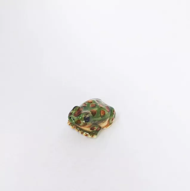 Miniature Green Frog Tiny Animal Figurine Ceramic Statue Collectible Decor Gift 3