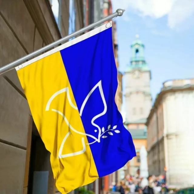 FAHNE FRIEDENSTAUBE FLAGGE weisse Taube Hissflagge 90x150cm EUR 14