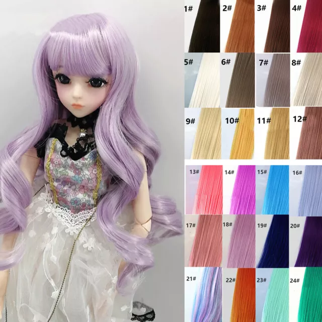 Dolls Wigs Curly Long Hair for 1/3 1/6 1/8 BJD Doll Replacement Accessories DIY