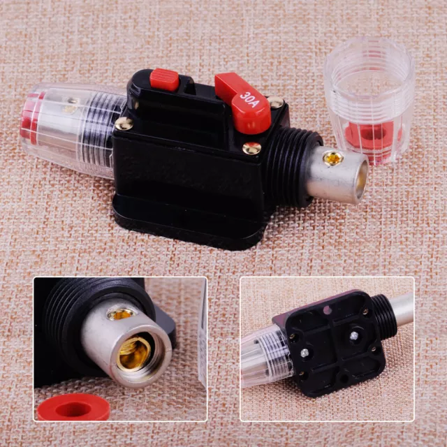 30A Car Audio Amp Circuit Breaker Inline Fuse Holder 12V System Protection Nm