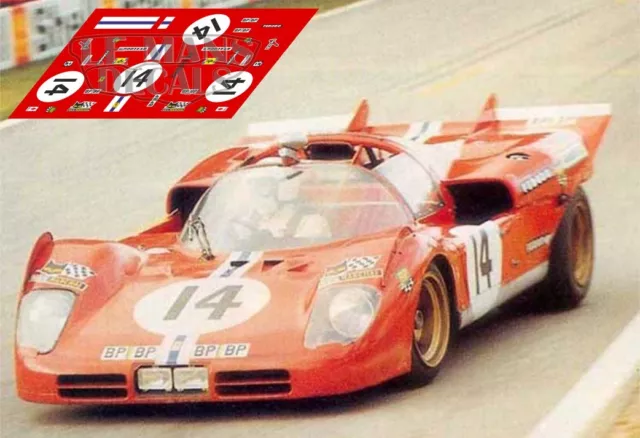 Decals Ferrari 512S Le Mans 1971 14 1:32 1:43 1:24 1:18 slot 512 calcas