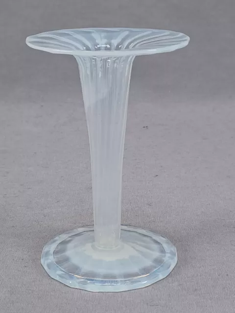 British Stourbridge Striped Opalescent 3 7/8 Inch Blown Glass Vase Circa 1890 2