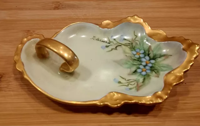 Vintage Porcelain Lemon Server Tray Hand Painted Signed By The Artist