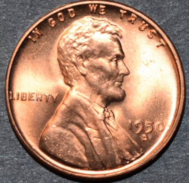 1950 D Lincoln Wheat Penny Choice BU Mint Luster Red Brilliant Uncirculated Cent