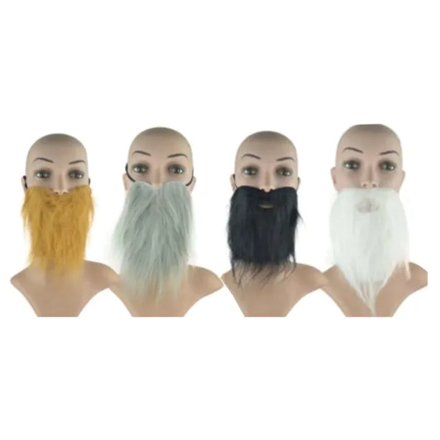 4 pz baffi da uomo barba grigia barba Halloween falsi colori