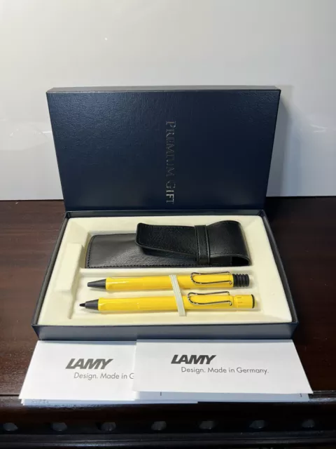 LAMY L218/L118 Ballpoint Pen & Pencil Combo Set Completed with Leather Pouch
