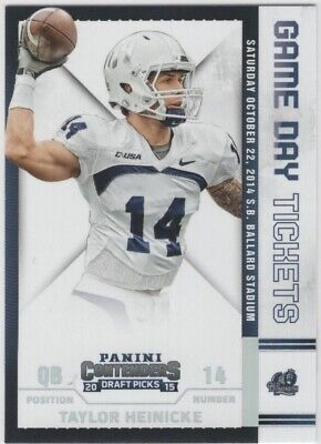 2015 Panini Contenders Draft Picks Taylor Heinicke Game Day Ticket #57