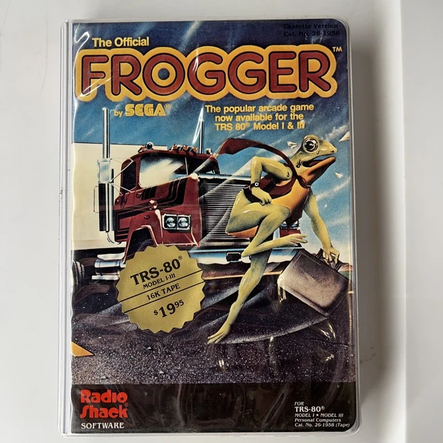 Sega TRS-80 Frogger Model I-III 16k Tape Radio Shack Complete In Box 1983