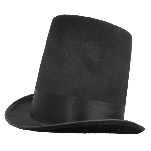 Black  Stovepipe Top Hat Felt Victorian Fancy Dress Formal Costume Accessory