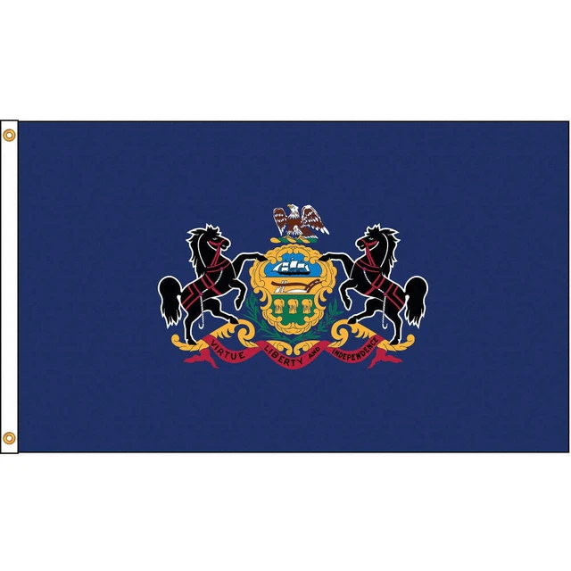 NYLGLO 144680 Pennsylvania Flag,5x8 Ft,Nylon