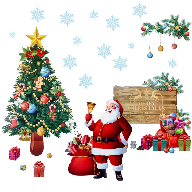 AUTOCOLLANTS MURAUX EN Pvc Sticker Mural Sapin De Noel Amovible EUR 7
