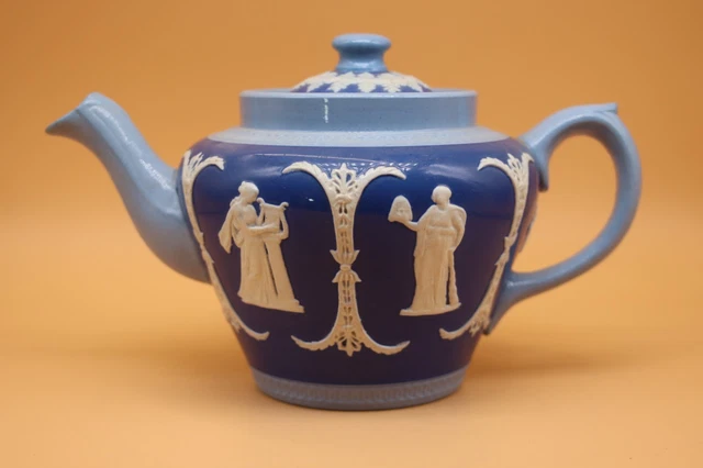 Wedgwood Jasperware TEEKANNE - JAMES DUDSON HANLEY 1860-1888 BLAU WEISS