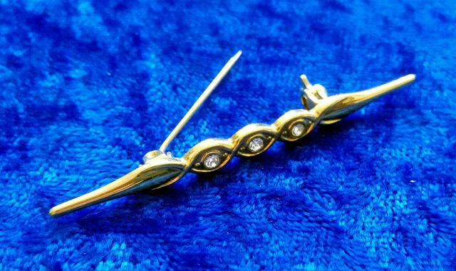 BROCHE signé YR Yves Rocher Petite OISEAU Doré Neuve 4,4cm