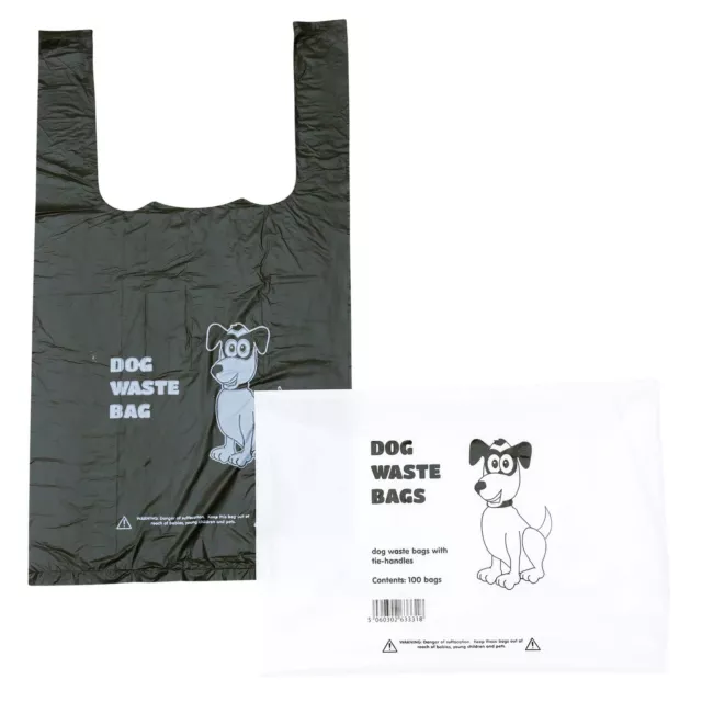 3000 x Dog Poo Bags (Dog Poop Bag/Waste Bags) - Black Tie Handle