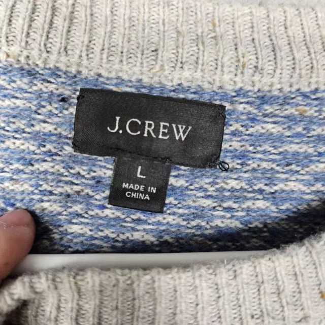 J.CREW MEN'S BLUE Gray Donegal Arrow Rugged merino Polyester sweater Sz ...