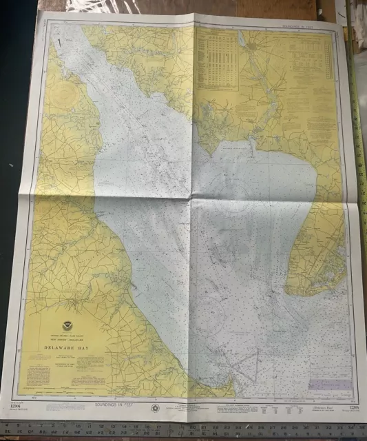 C&GS Coastal Map - Delaware Bay - #12304 21st Ed. 1974