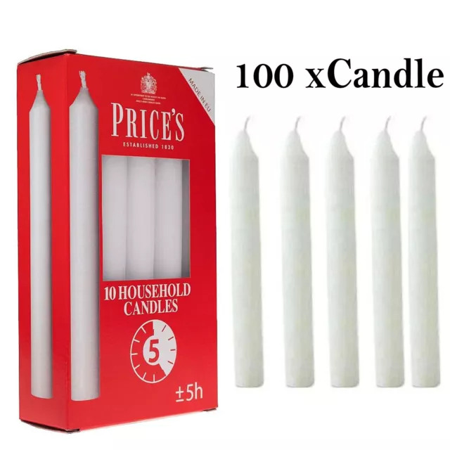 Prices Household Candles 2cm White 5 Hours Long Burning Time 5,10,20,or 45 Pack