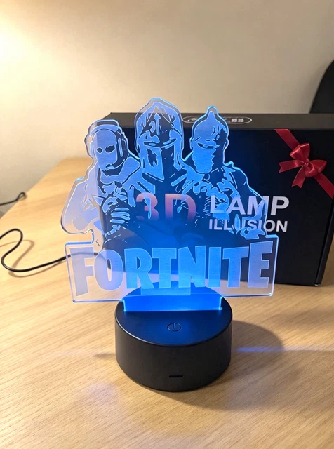 FORTNITE 3D ILLUSION LED Colour-Changing USB Table Lamp for Bedroom £10 ...