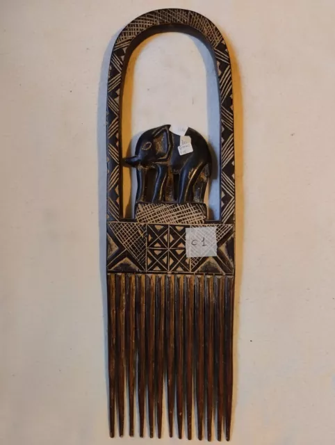 african tribal art ivory coast comb pettine ebony