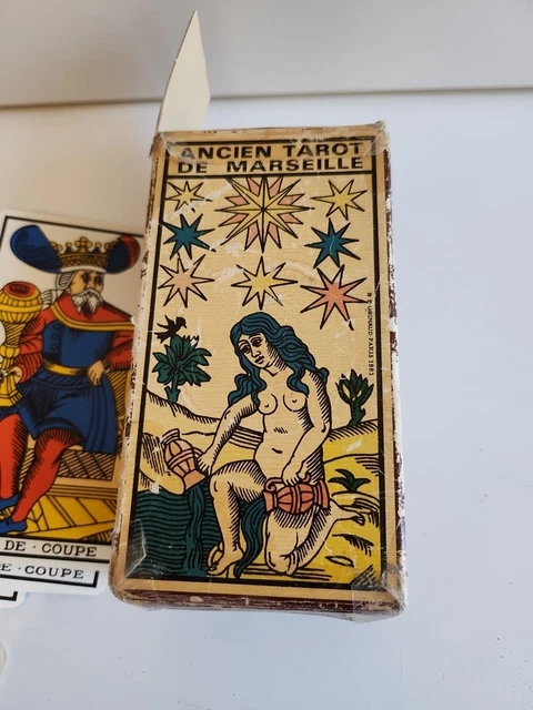 COMPLET : ANCIEN tarot de Marseille GRIMAUD en boite marron 1981 livret