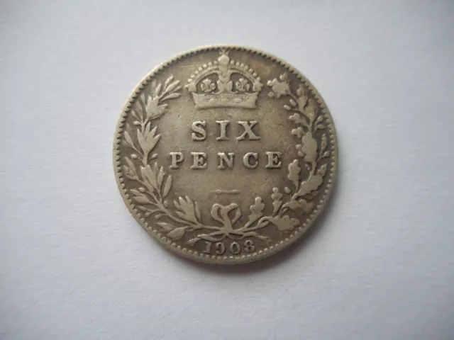 1908 Edward VII Silver Sixpence