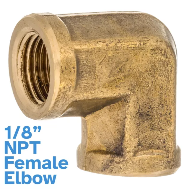 Threaded Brass Elbow 1/8" NPT Female To Female Pipe Fitting 90 Degree Connector