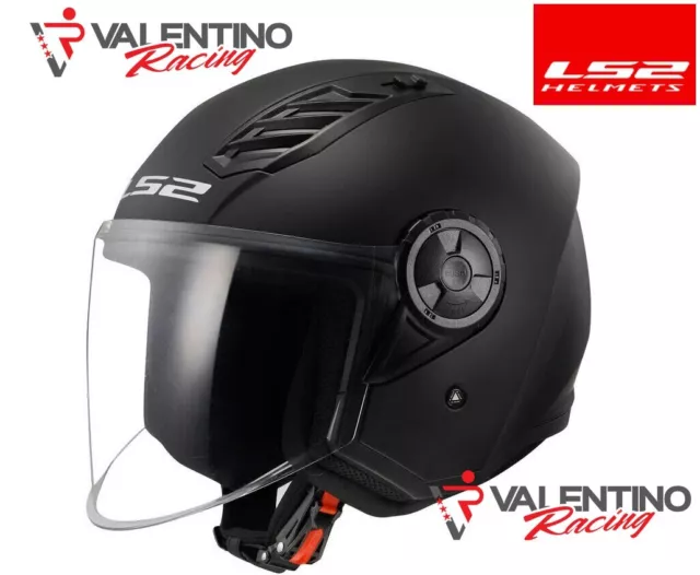 Casque Jet LS2 OF616 Airflow II 06 Solid Noir Mat Mesure M 57/58