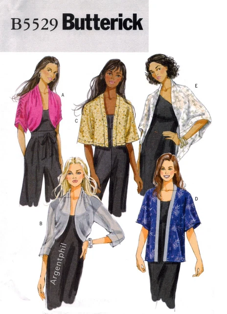 Butterick 5529 Misses' Dolman Sleeve Jackets Loose Fitting Kimono Sewing Pattern