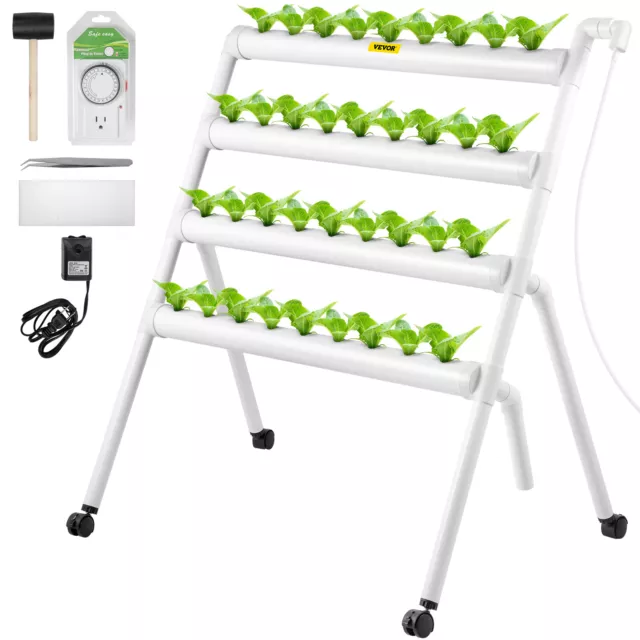 VEVOR Hydroponic Grow Kit Hydroponics System 36 Plant Sites 4 Layers 4 Pipes