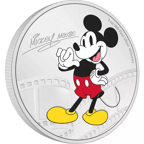 2023 Disney -  Mickey Mouse 1oz Silver Proof Coloured NZ Mint Presentation Case